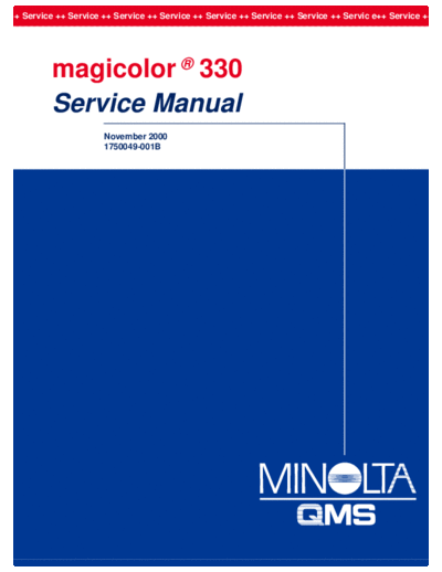 Konica Minolta QMS magicolor 330 Service Manual