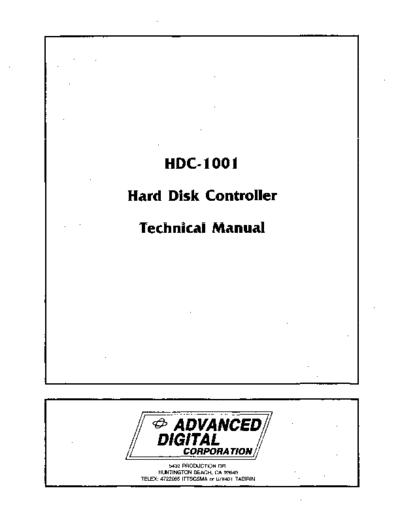 ADC_HDC-1001_Hard_Disk_Controller_Technical_Manual