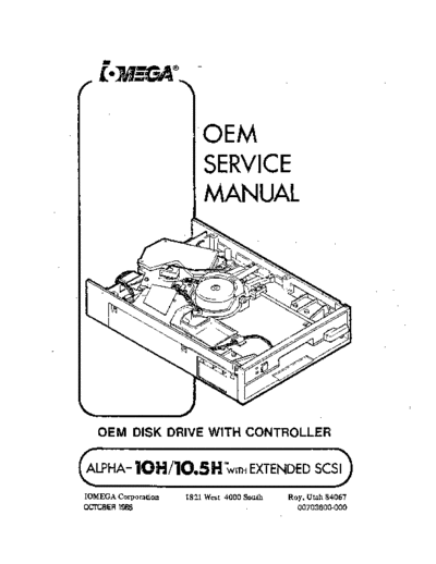 00703600-000_IOMEGA_Alpha-10H_OEM_Service_Manual_Oct85