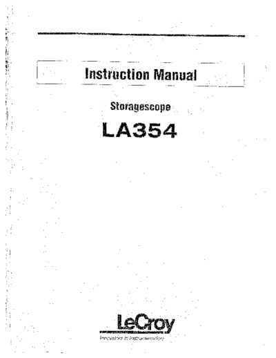 LECROY LA354 Instruction