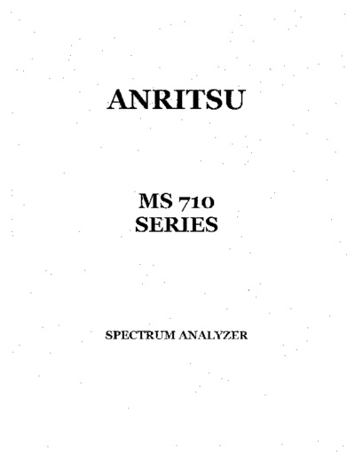 ANRITSU MS710 Series Instruction