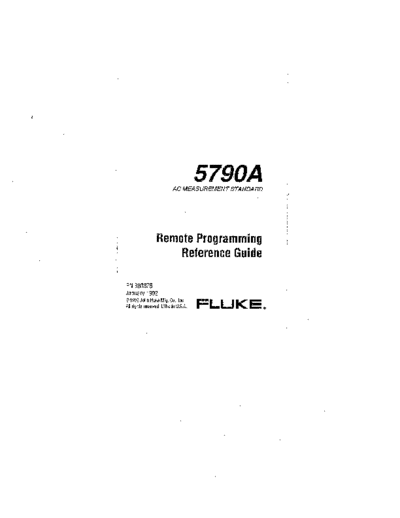 FLUKE 5790A Remote Programming Reference Guide