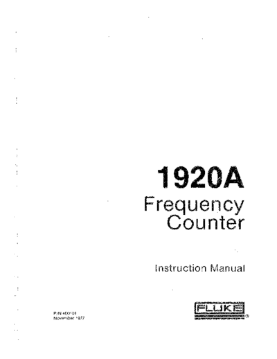 FLUKE 1920A Instruction