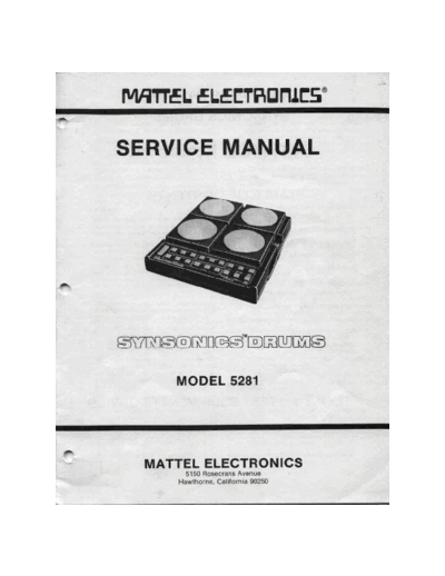 Mattel Synsonics Service Manual