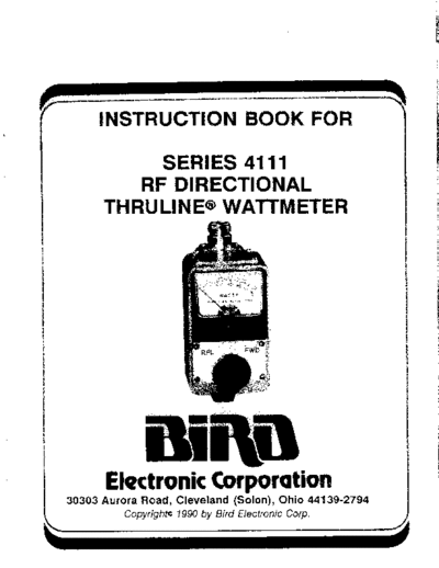BIRD 4111-Series RF Directional Thruline Wattmeter (1990)
