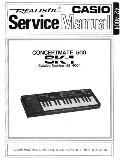 Casio SK-1 Service Manual