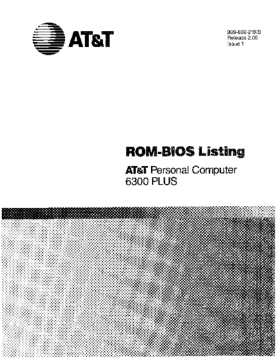 ATT_Personal_Computer_6300_Plus_-_ROM-BIOS_Listing_-_Rel_2.05_Issue_1_-_1986