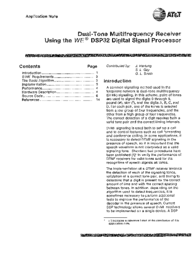 AP88-08_-_DTMF_Receiver_Using_the_WE_DSP32_DSP_-_1988