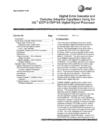 AP89-009_-_Digital_Echo_Canceler_and_Complex_Adaptive_Equalizers_Using_the_WE_DSP16_DSP_-_1989