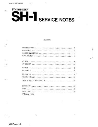 Roland SH-1 Service Notes
