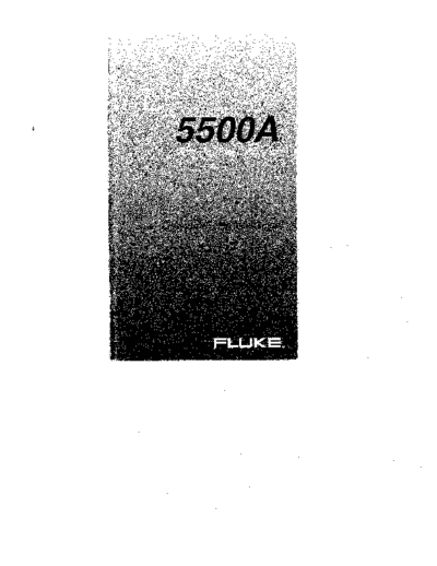 FLUKE 5500A Operator Reference Guide
