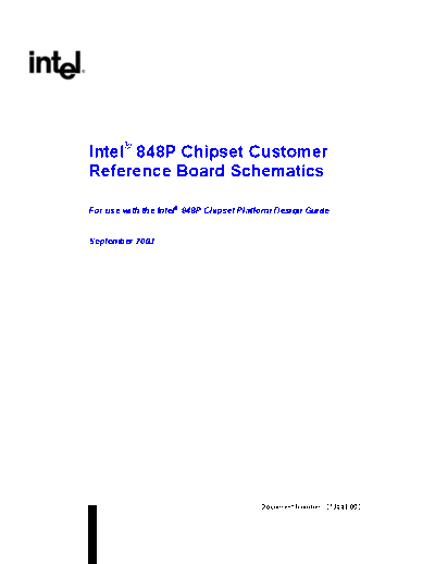 Intel 848P Chipset Customer Reference Board Schematics