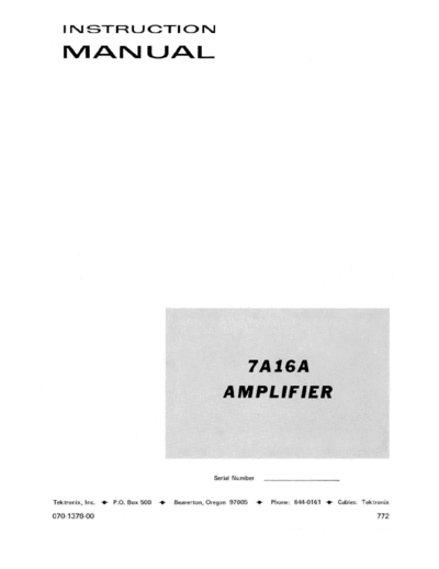 7A16A Amplifier