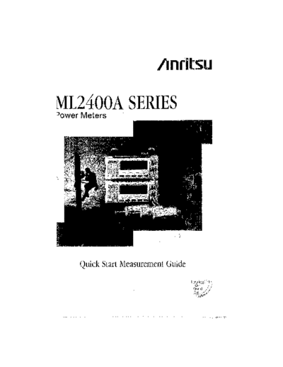 ANRITSU ML2400A Series Quick Start Measurement Guide