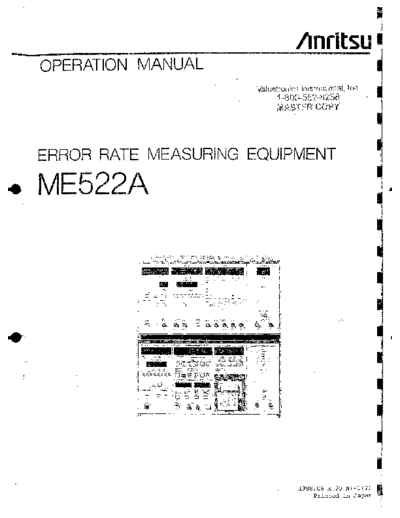 ANRITSU ME522A Operating