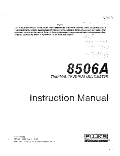 FLUKE 8506A Instruction
