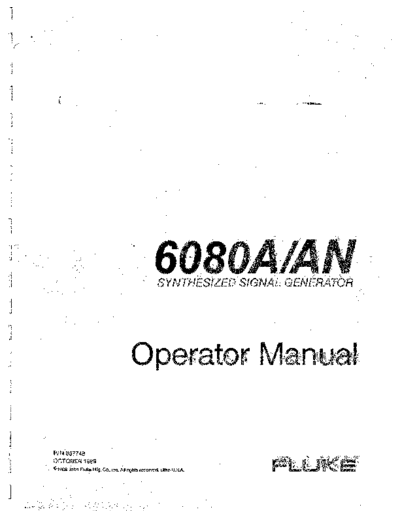 FLUKE 6080A Operator