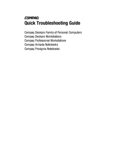 Compaq  Troubleshooter Guide