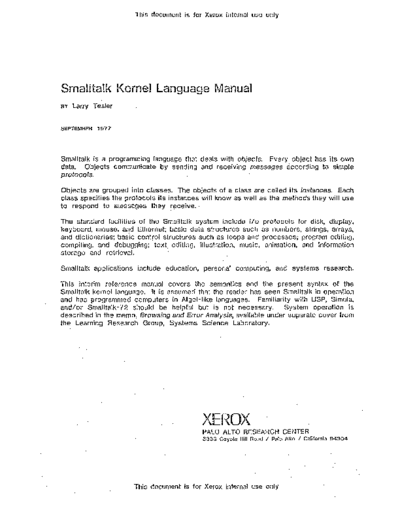 Smalltalk_Kernel_Language_Manual_Sep77