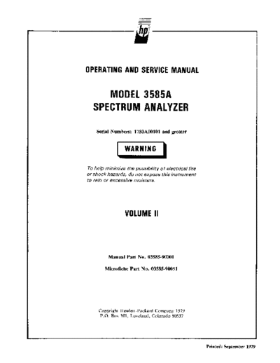 3585A Spectrum Analyzer Service Manual