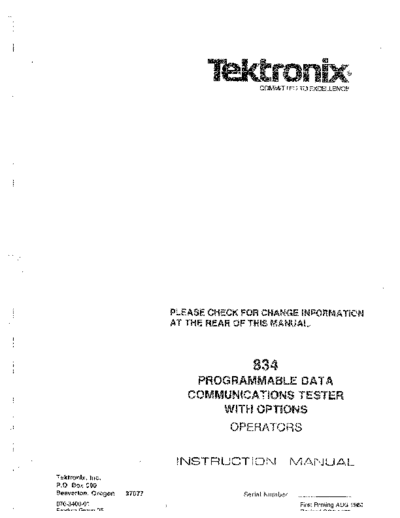 TEK 834 Instruction