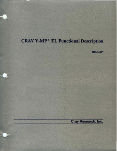 HR-04027_Cray_Y-MP_EL_Functional_Description_Aug92