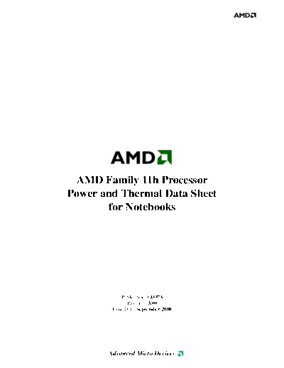 AMD Family 11h  Processor Power and Thermal Datasheet for Notebooks  [rev.3.00].[2008-09]