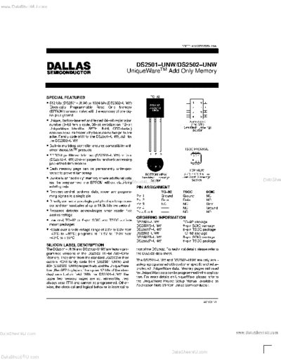 DS2501-2502 datasheet