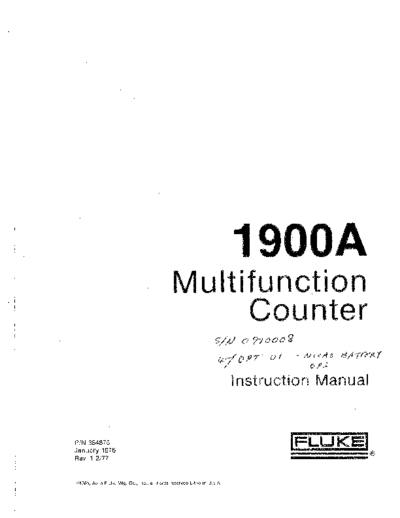 FLUKE 1900A Instruction