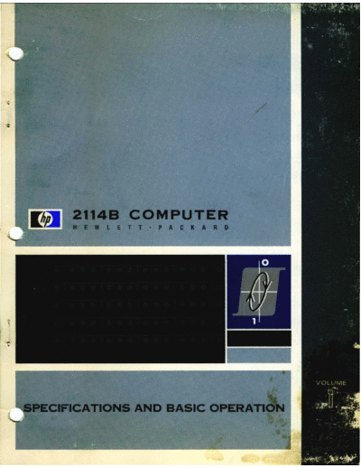 02114-90398_Volume_One_Specifications_and_Basic_Operation_Manual_Mar70