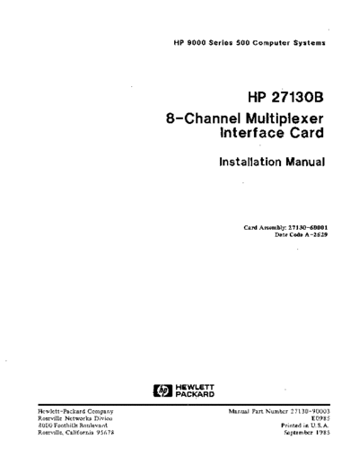27130-90003_27130B_8-Channel_Multiplexer_Installation_Sep85