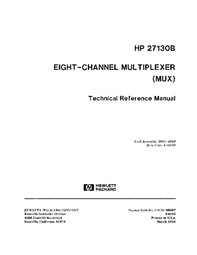 27132-90007_27130B_8-Channel_Multiplexer_Technical_Reference_Mar85