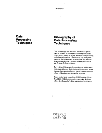 GF20-8172-7_Data_Processing_Bibliography_Dec71
