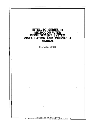 121612-001_Intellec_Series_III_Microcomputer_Development_System_Installation_and_Checkout_Manual