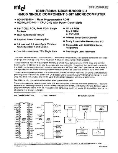8048_8035_HMOS_Single_Component_8-Bit_Microcomputer_DataSheet_1980