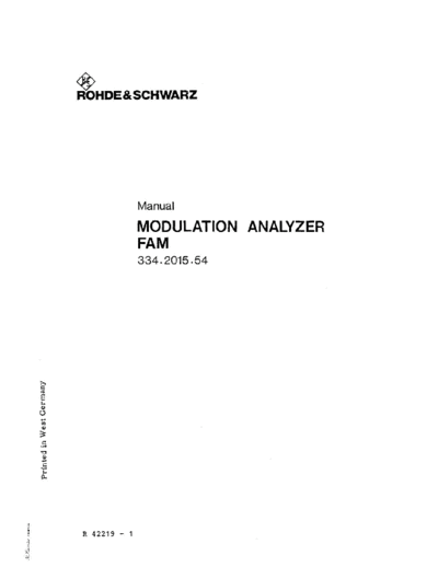 _INCOMPLETE_Rohde Schwarz - FAM - Manual