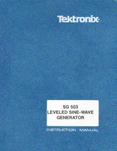 Tek SG503 leveled sine generator
