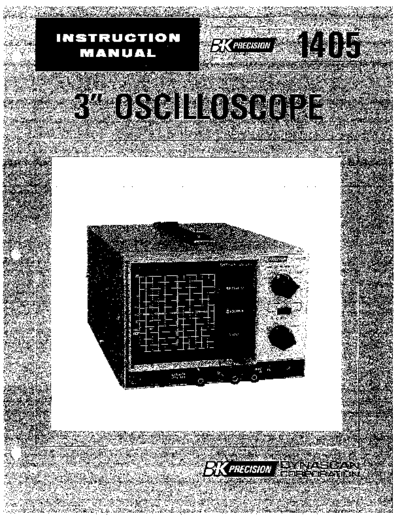 B K 1405 Oscilloscope User Manual