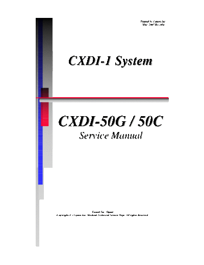 Canon CXDI-50 X-Ray - Service manual (2007)