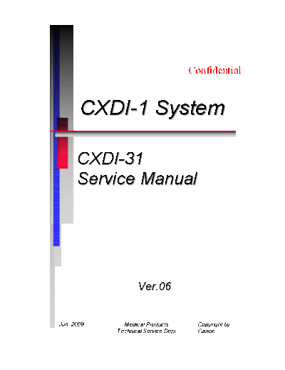 Canon CXDI-31 X-Ray - Service manual