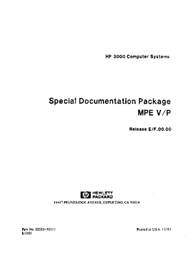 32033-90011_Special_Documentation_Package_MPE_V-P_Dec83