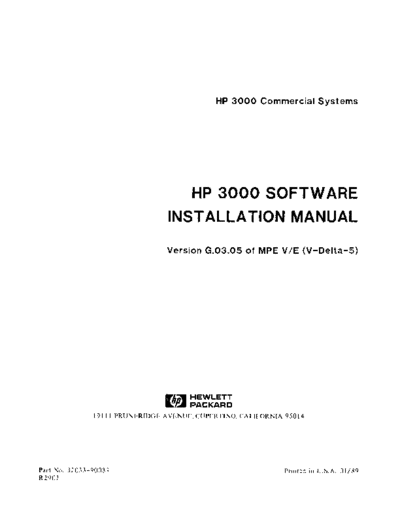 32033-90039_HP3000_Software_Installation_G.03.05_Jan89