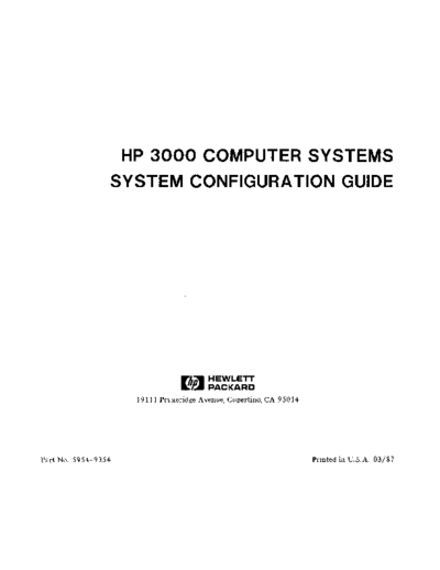 5954-9354_HP_3000_Computer_Systems_System_Configuration_Guide_Mar87