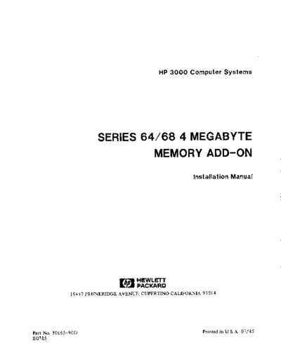 30165-9000x_Series_64_68_4_Megabyte_Memory_Add-On_Installation_Jul85