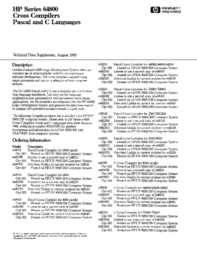 5953-9288_HP_Series_64800_Cross_Compilers_Pascal_and_C_Languages_Technical_Data_Supplement_Aug-1985