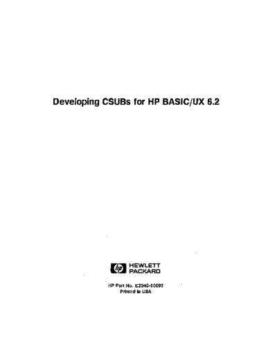 E2040-90003_Developing_CSUBs_for_HP_BASIC_UX_6.2_Aug91