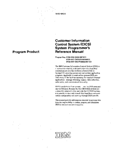 SH20-1043-5_CICS_System_Programmers_Reference_Manual_May73