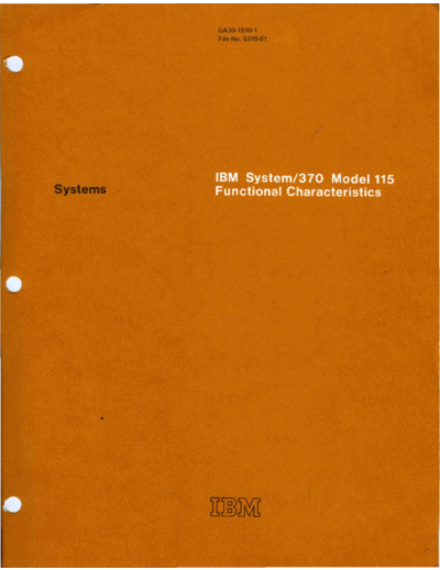 GA33-1510-1_IBM_System_370_Model_115_Functional_Characteristics_Jul76