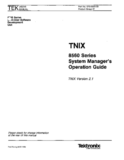 070-5050-00_TNIX_8560_Series_System_Managers_Operation_Guide_TNIX_V2.1_Mar84
