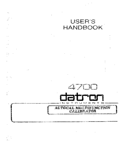 DATRON 4700 User [132]